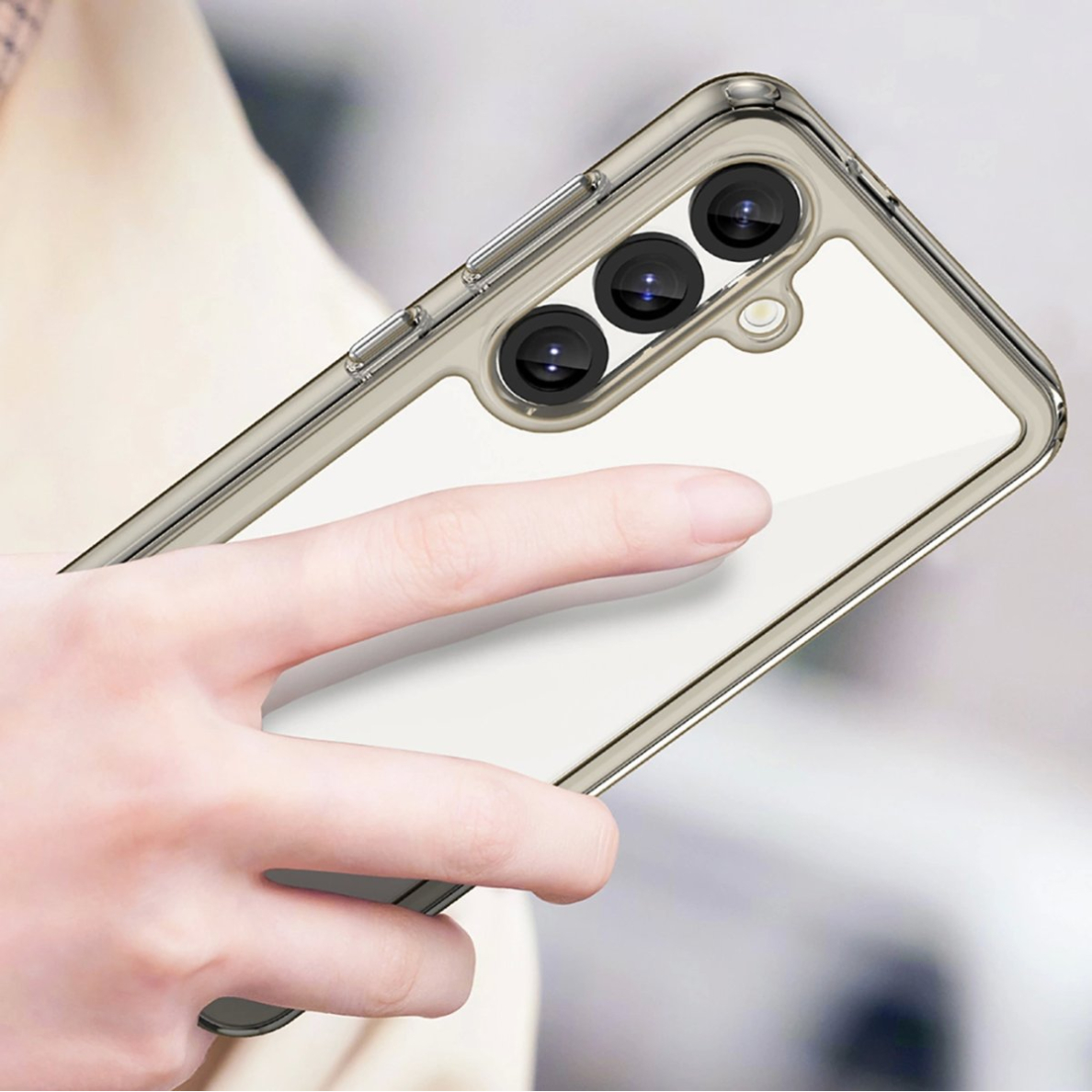 Outer Space lankstus dėklas Samsung Galaxy S25 Edge - pusiau permatomas, juodas 2