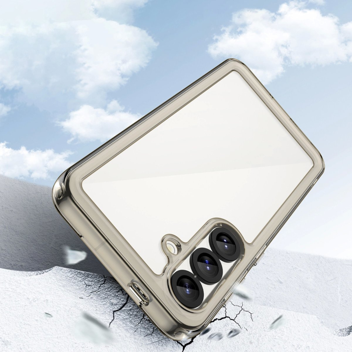 Outer Space lankstus dėklas Samsung Galaxy S25 Edge - pusiau permatomas, juodas 6