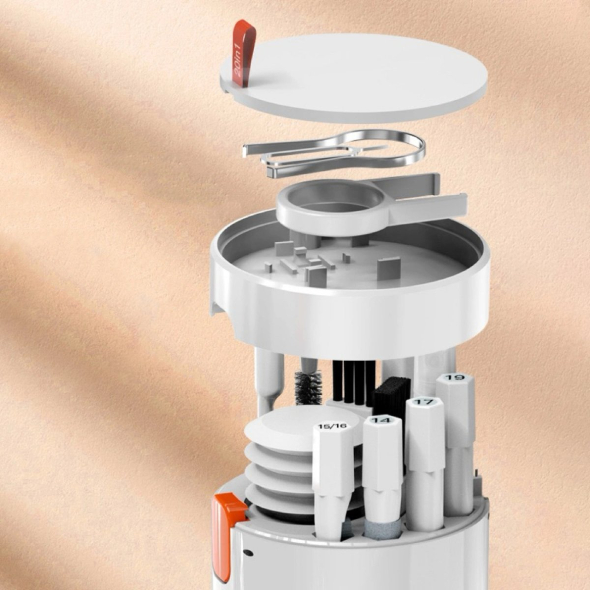 20in1 daugiafunkcinis valymo rinkinys ausinėms, klaviatūroms, ekranams – baltas 1 20in1 daugiafunkcinis valymo rinkinys ausinėms, klaviatūroms, ekranams – baltas 1