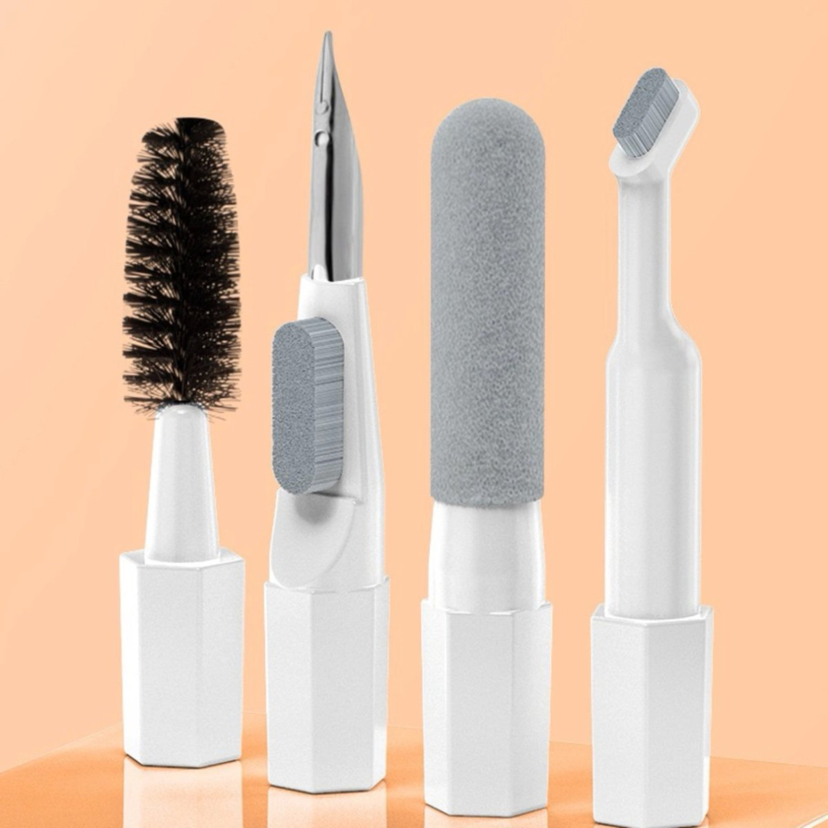 20in1 daugiafunkcinis valymo rinkinys ausinėms, klaviatūroms, ekranams – baltas 3