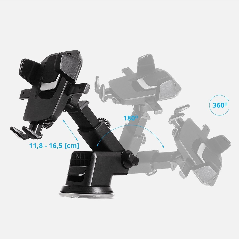 Telescopic Car Mount Phone Holder Dashboard Or Windshield skirta Black 4 Telescopic Car Mount Phone Holder Dashboard Or Windshield skirta Black 4