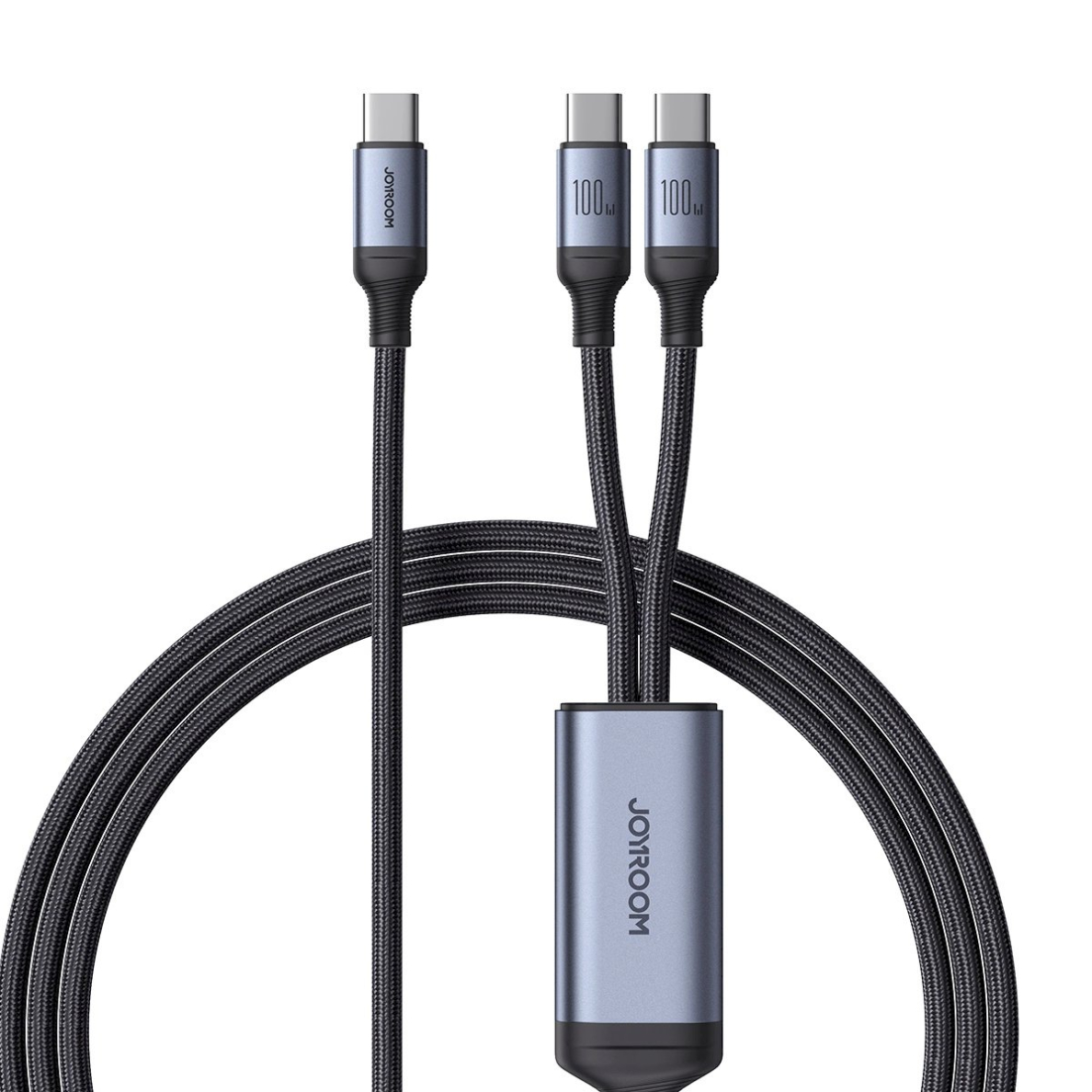 2 in 1 kabelis Joyroom speedy series SA21-1T2 USB-C - USB-C / USB-C 1.5m Juodas 2 in 1 kabelis Joyroom speedy series SA21-1T2 USB-C - USB-C / USB-C 1.5m Juodas