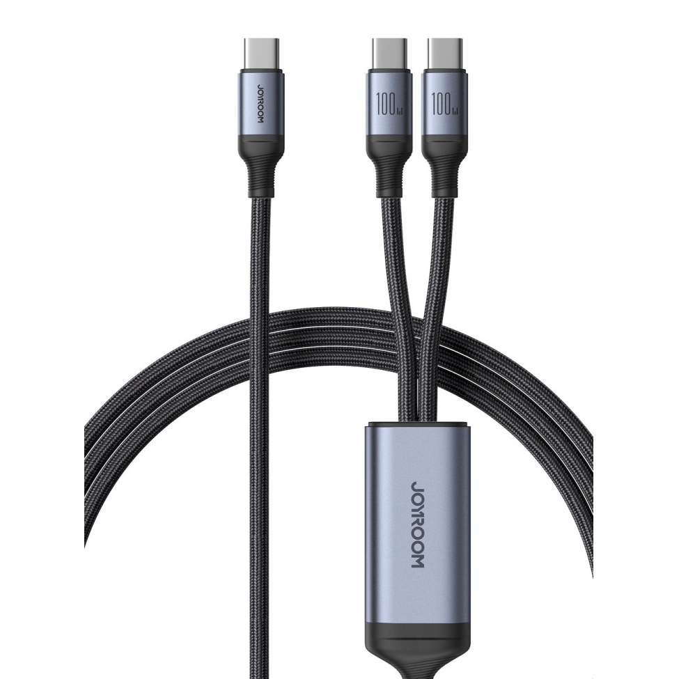 2 in 1 kabelis Joyroom speedy series SA21-1T2 USB-C - USB-C / USB-C 1.5m Juodas 10 2 in 1 kabelis Joyroom speedy series SA21-1T2 USB-C - USB-C / USB-C 1.5m Juodas 10