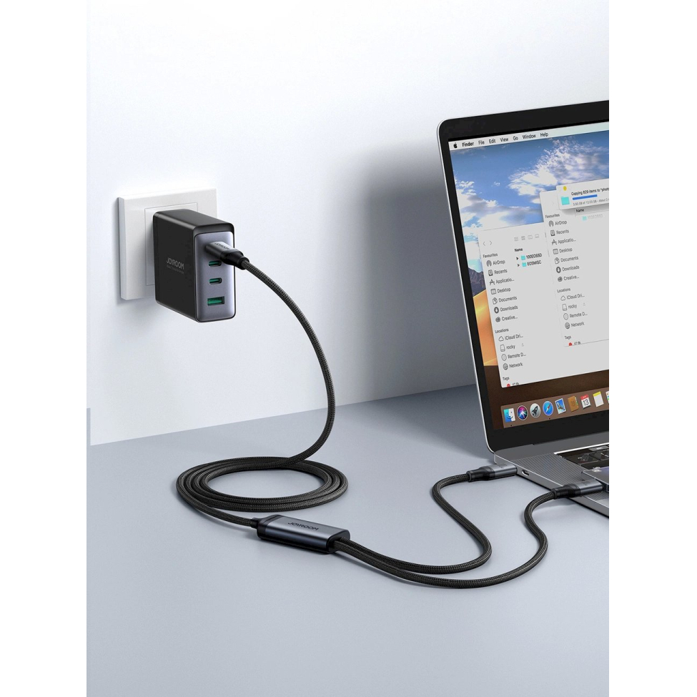 2 in 1 kabelis Joyroom speedy series SA21-1T2 USB-C - USB-C / USB-C 1.5m Juodas 12 2 in 1 kabelis Joyroom speedy series SA21-1T2 USB-C - USB-C / USB-C 1.5m Juodas 12