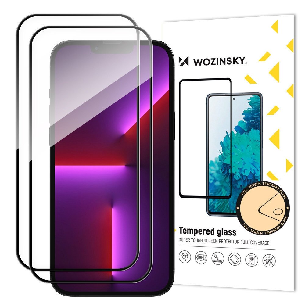 Apsauginis stikliukas 2 vnt. Case Friendly Wozinsky Full Glue iPhone 15 - Juodas Apsauginis stikliukas 2 vnt. Case Friendly Wozinsky Full Glue iPhone 15 - Juodas