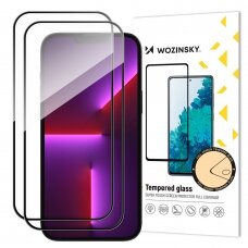 Apsauginis stikliukas 2 vnt. Case Friendly Wozinsky Full Glue iPhone 15 Pro Max - Juodas