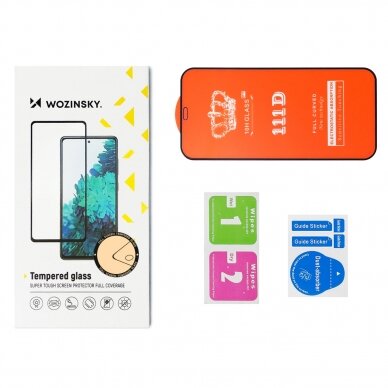 Apsauginis stikliukas 2 vnt. Case Friendly Wozinsky Full Glue iPhone 15 Pro Max - Juodas 10