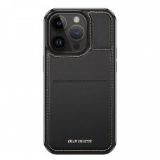 Dėklas MagSafe Wallet RFID Blocking Stand Dux Ducis Rafi Mag iPhone 13 Pro - Juodas