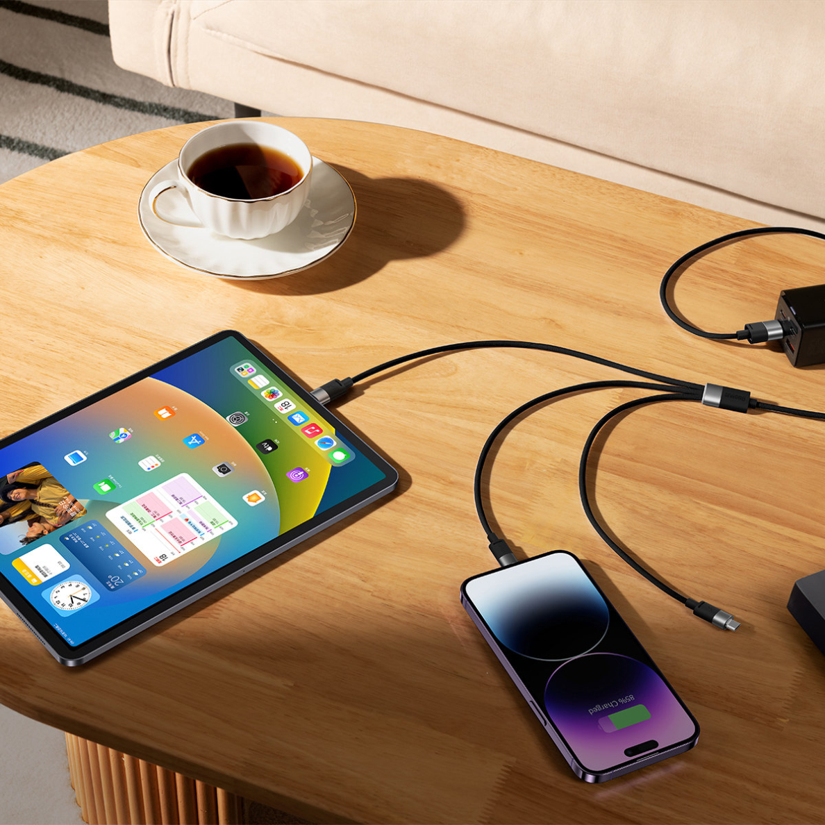 3in1 USB - micro USB / Lightning / USB C 3.5A 1.2m cable Baseus StarSpeed - Juodas 2 3in1 USB - micro USB / Lightning / USB C 3.5A 1.2m cable Baseus StarSpeed - Juodas 2