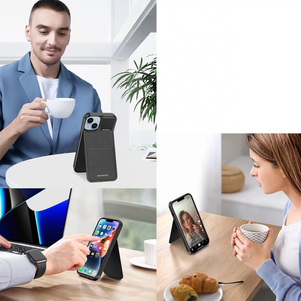 Dėklas 3in1 Wallet Case iPhone 15 Plus MagSafe RFID Blocker Dux Ducis Rafi Mag - Juodas 7 Dėklas 3in1 Wallet Case iPhone 15 Plus MagSafe RFID Blocker Dux Ducis Rafi Mag - Juodas 7