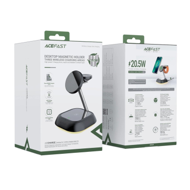 Acefast E16 3in1 15W indukcinė įkrovimo stotelė telefonui / ausinėms / laikrodžiui – juoda 4