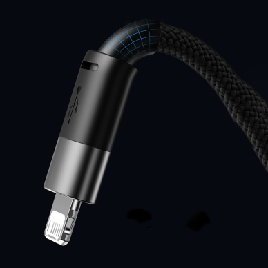3in1 USB - micro USB / Lightning / USB C 3.5A 1.2m cable Baseus StarSpeed - Juodas 13 3in1 USB - micro USB / Lightning / USB C 3.5A 1.2m cable Baseus StarSpeed - Juodas 13