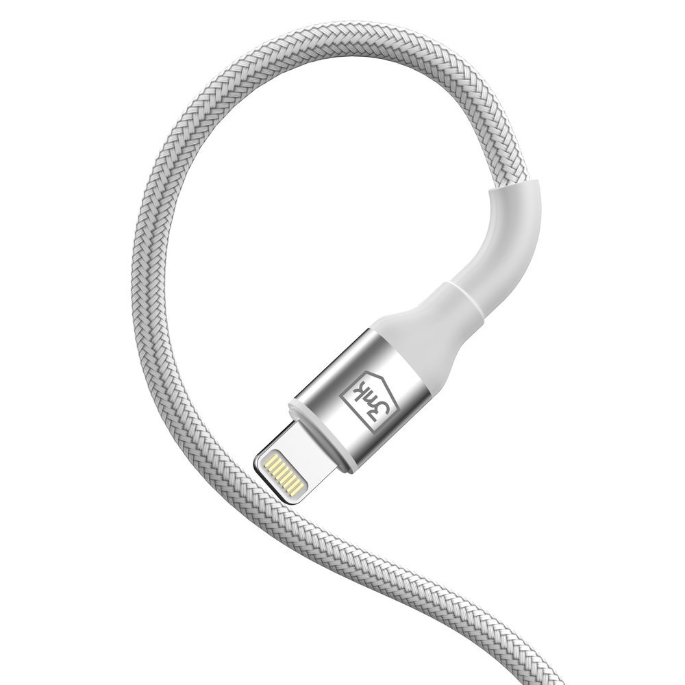 Krovimo kabelis 3mk Hyper Cable N-SERIES USB-A / Lightning 2 m 5V/2.4A 12 W – baltas 4 Krovimo kabelis 3mk Hyper Cable N-SERIES USB-A / Lightning 2 m 5V/2.4A 12 W – baltas 4