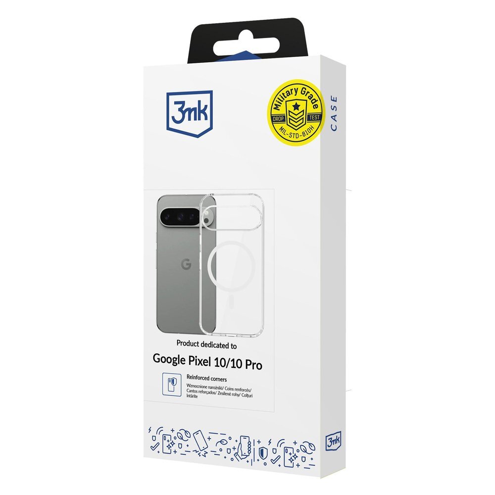 Google Pixel 10 / 10 Pro 3mk Armor Mag dėklas – permatomas 1