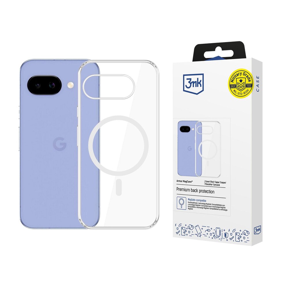 Google Pixel 10A 3mk Armor MagCase dėklas – skaidrus
