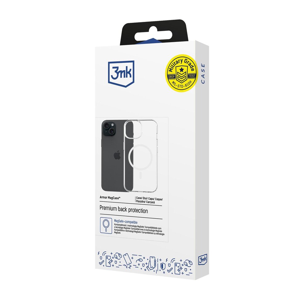 iPhone 15 Plus 3mk Armor MagCase dėklas – skaidrus 3