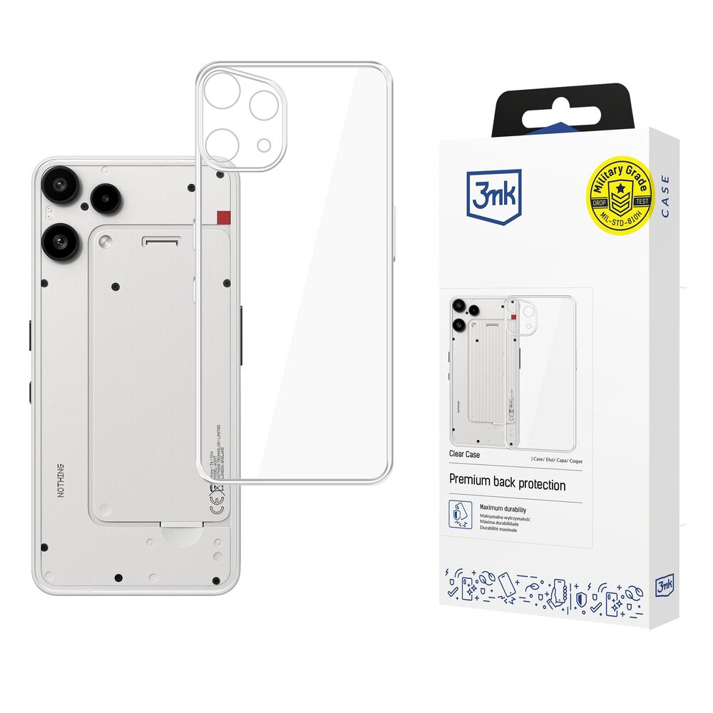 Nothing Phone (3a) Lite 3mk Clear Case dėklas – skaidrus