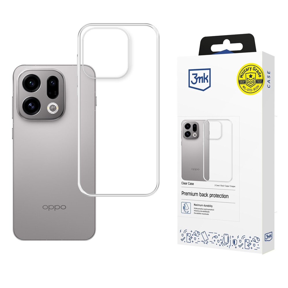 Oppo Find X9 3mk Clear dėklas – skaidrus Oppo Find X9 3mk Clear dėklas – skaidrus