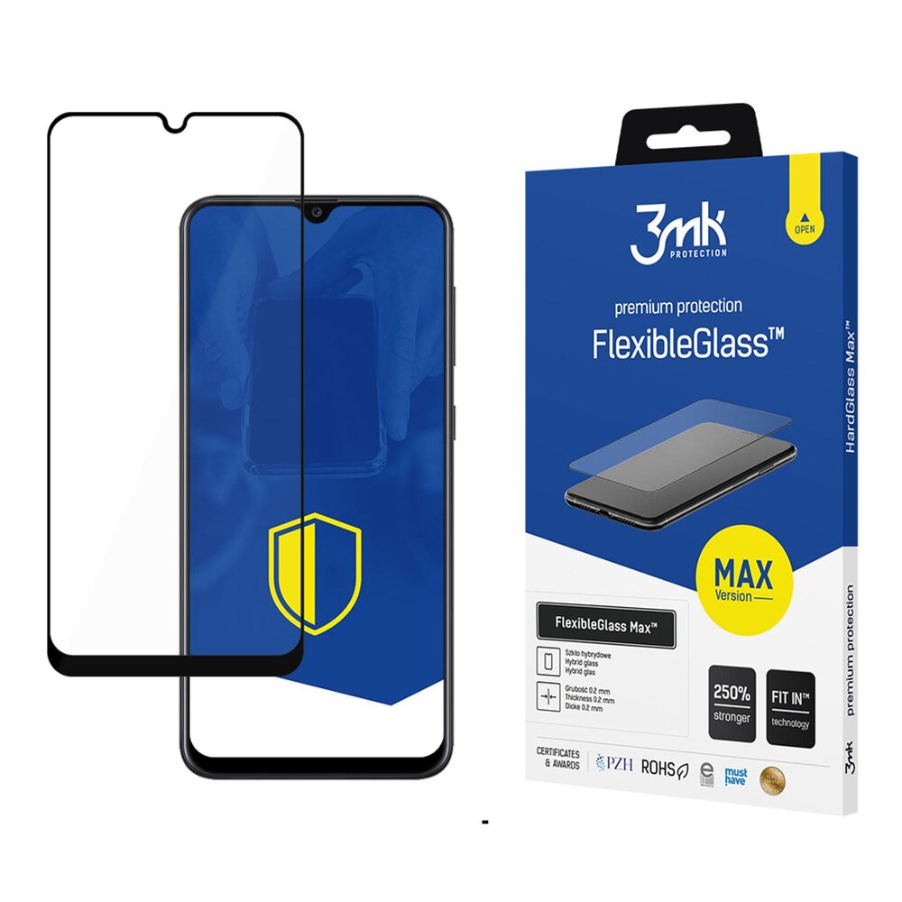 Samsung Galaxy A30 / A50 / A30S / A50S / A40S 3mk FlexibleGlass Max Black hibridinis stiklas