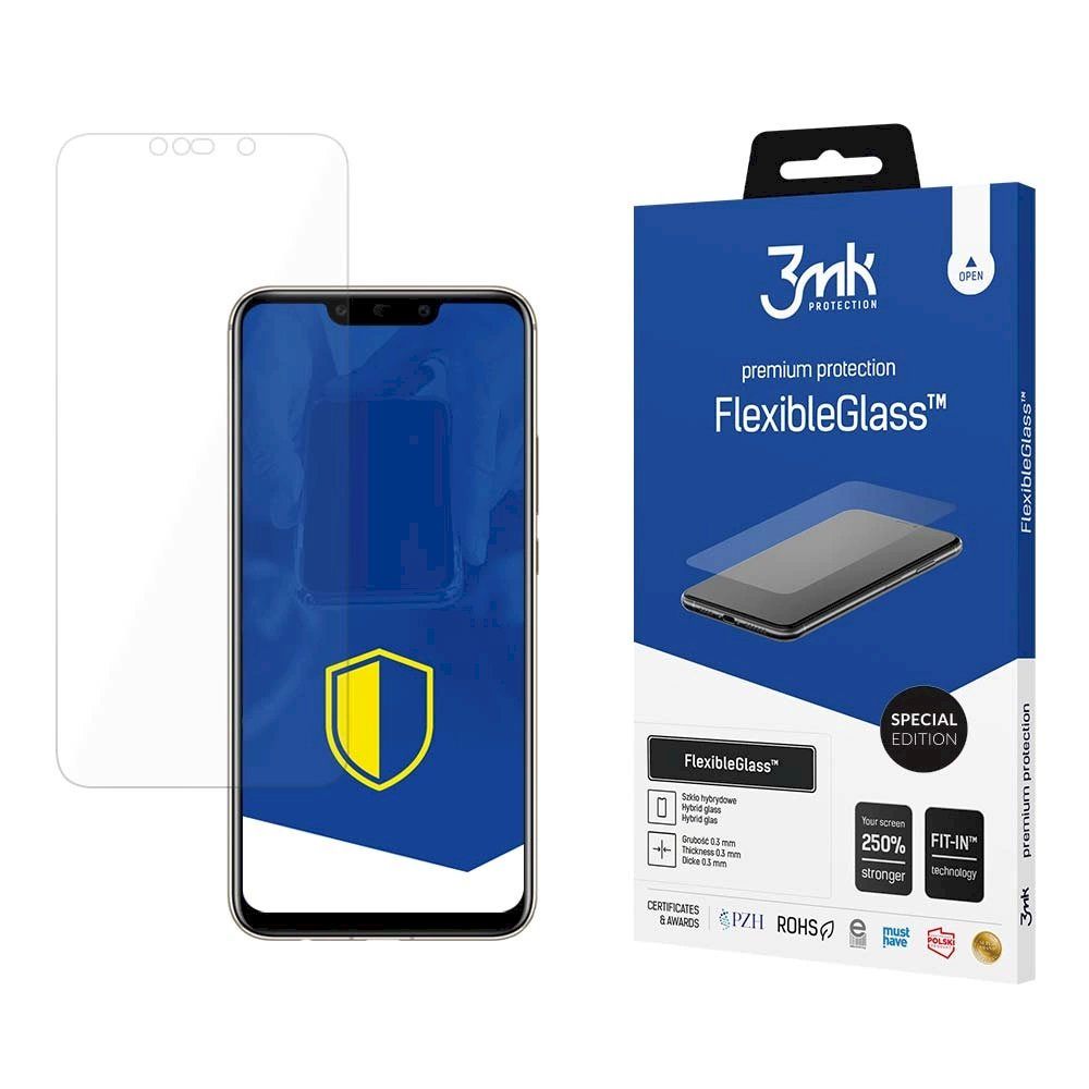 Huawei Mate 20 Lite 3mk FlexibleGlass™ Special Edition lankstus apsauginis stiklas Huawei Mate 20 Lite 3mk FlexibleGlass™ Special Edition lankstus apsauginis stiklas