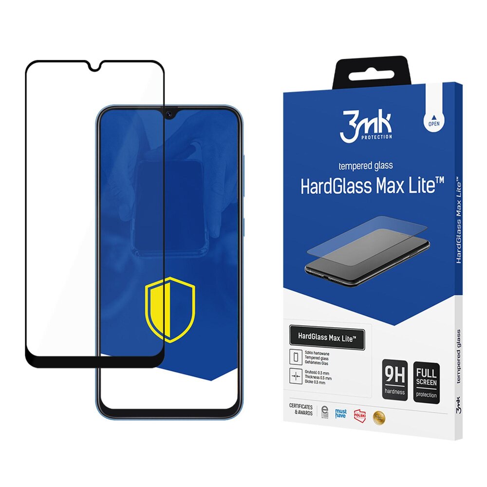 Samsung Galaxy A30 3mk HardGlass Max Lite Black grūdintas stiklas