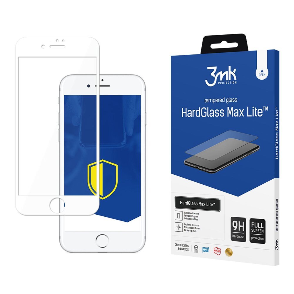 iPhone 7 / 8 3mk HardGlass Max Lite White grūdintas stiklas