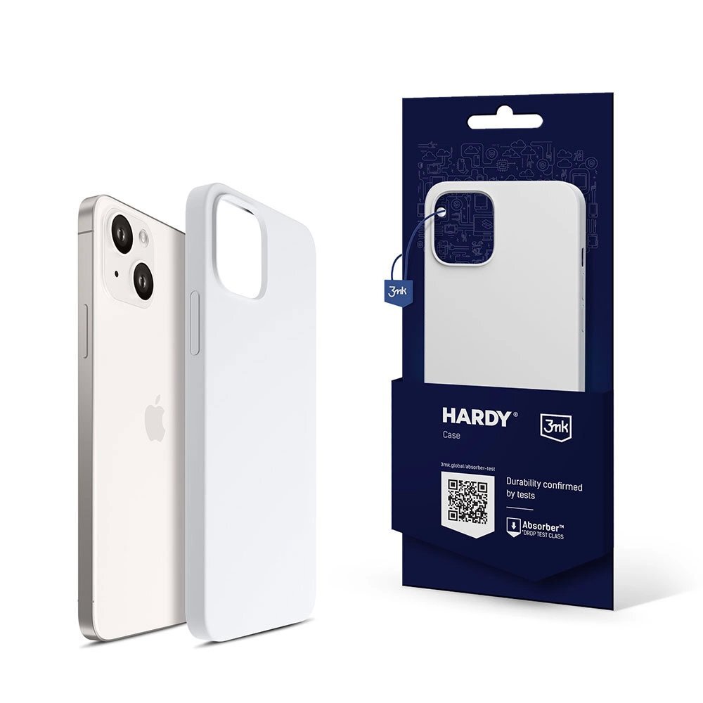 iPhone 14 Plus dėklas 3mk Hardy Silicone MagCase – baltas