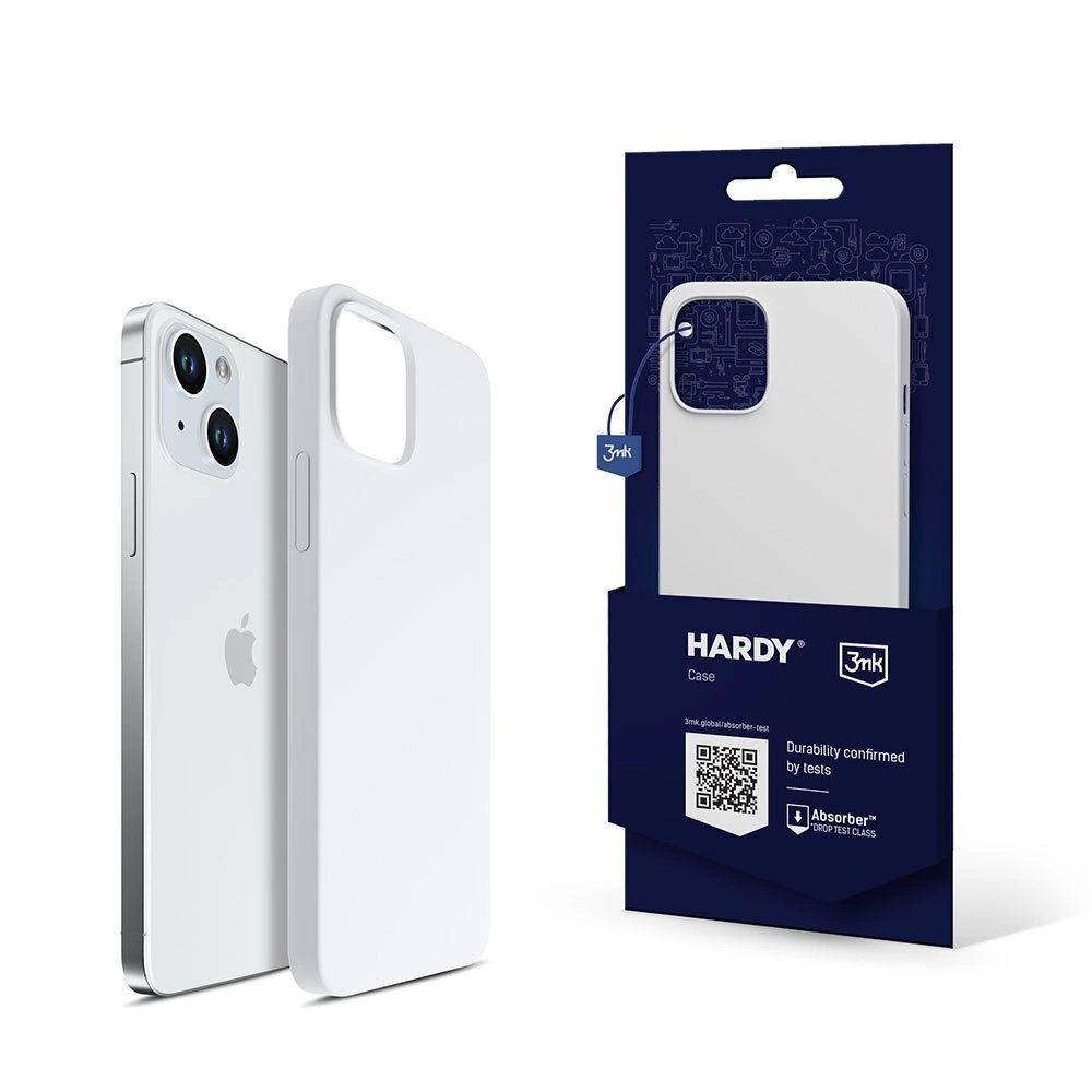 iPhone 15 Plus 3mk Hardy silikoninis MagCase dėklas – baltas iPhone 15 Plus 3mk Hardy silikoninis MagCase dėklas – baltas