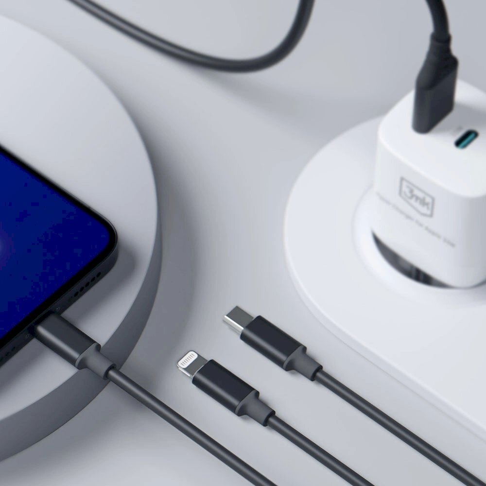 3mk Hyper Kabelis 3in1 USB-A - USB-C / USB-C - micro USB - Lightning 1.5m - Juodas 9 3mk Hyper Kabelis 3in1 USB-A - USB-C / USB-C - micro USB - Lightning 1.5m - Juodas 9