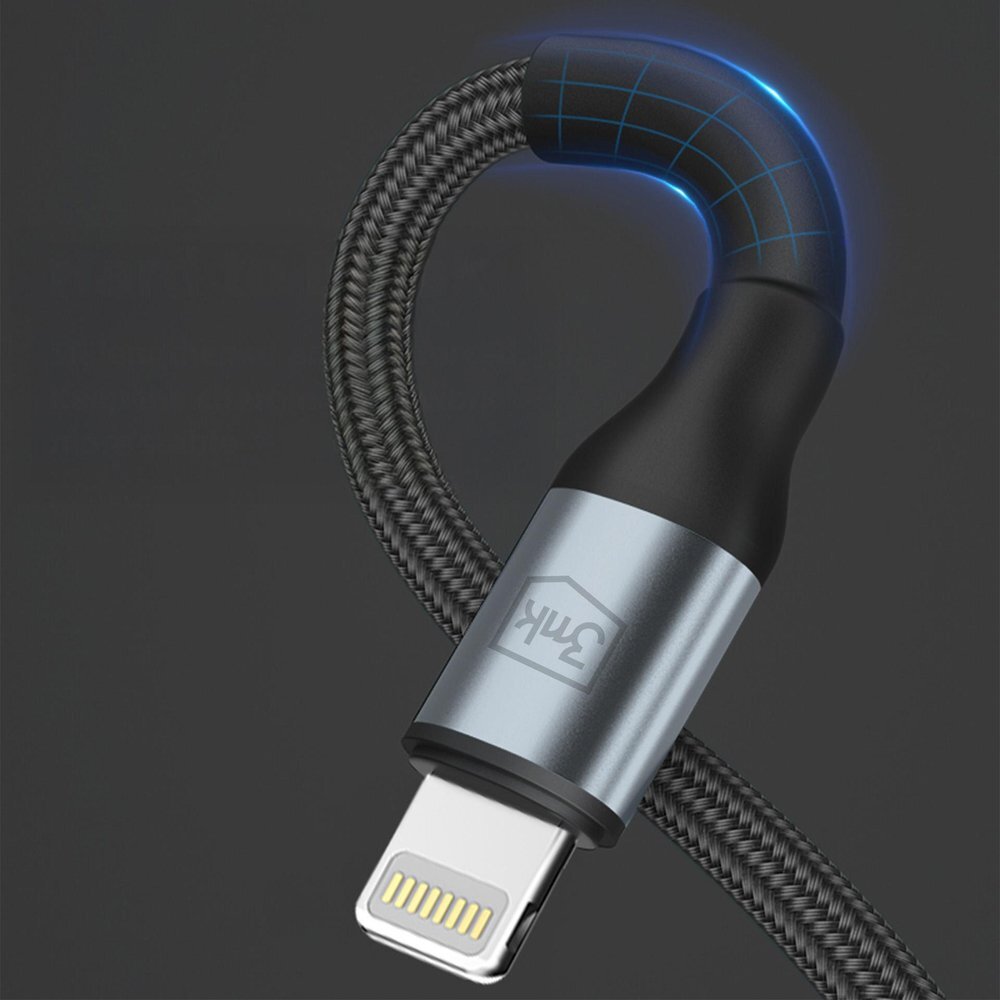 Krovimo kabelis 3mk Hyper Cable N-SERIES USB-A / Lightning 1 m 5V/2.4A 12 W – juodas 4