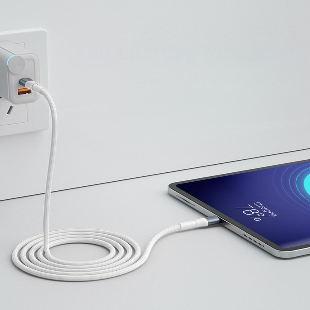 Krovimo kabelis 3mk Hyper Cable N-SERIES USB-C / USB-C 1 m 20V/3A 60 W – baltas 2