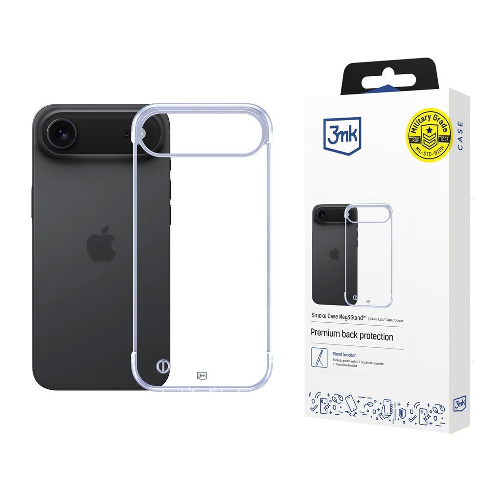 iPhone 17 Air dėklas 3mk Just20g Clear Case – skaidrus