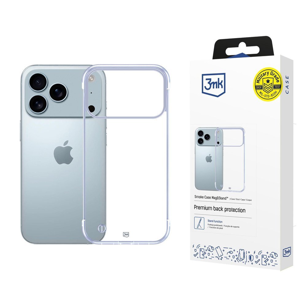 iPhone 17 Pro dėklas 3mk Just20g Clear Case – skaidrus