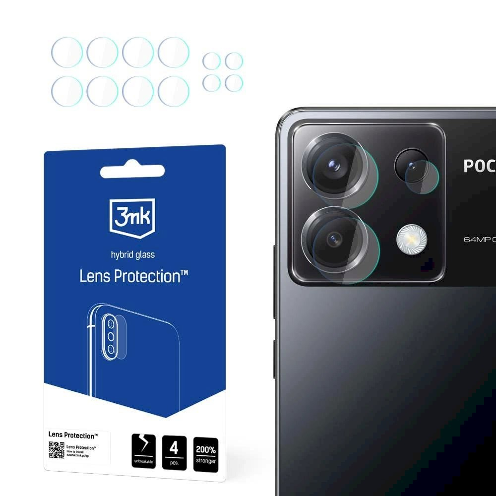 Poco X6 5G 3mk Lens Protection™ hibridinis kameros stiklas Poco X6 5G 3mk Lens Protection™ hibridinis kameros stiklas