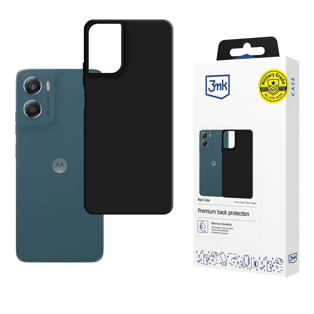 Motorola Moto G06 / Moto G06 Power 3mk Matt dėklas – matinė juoda