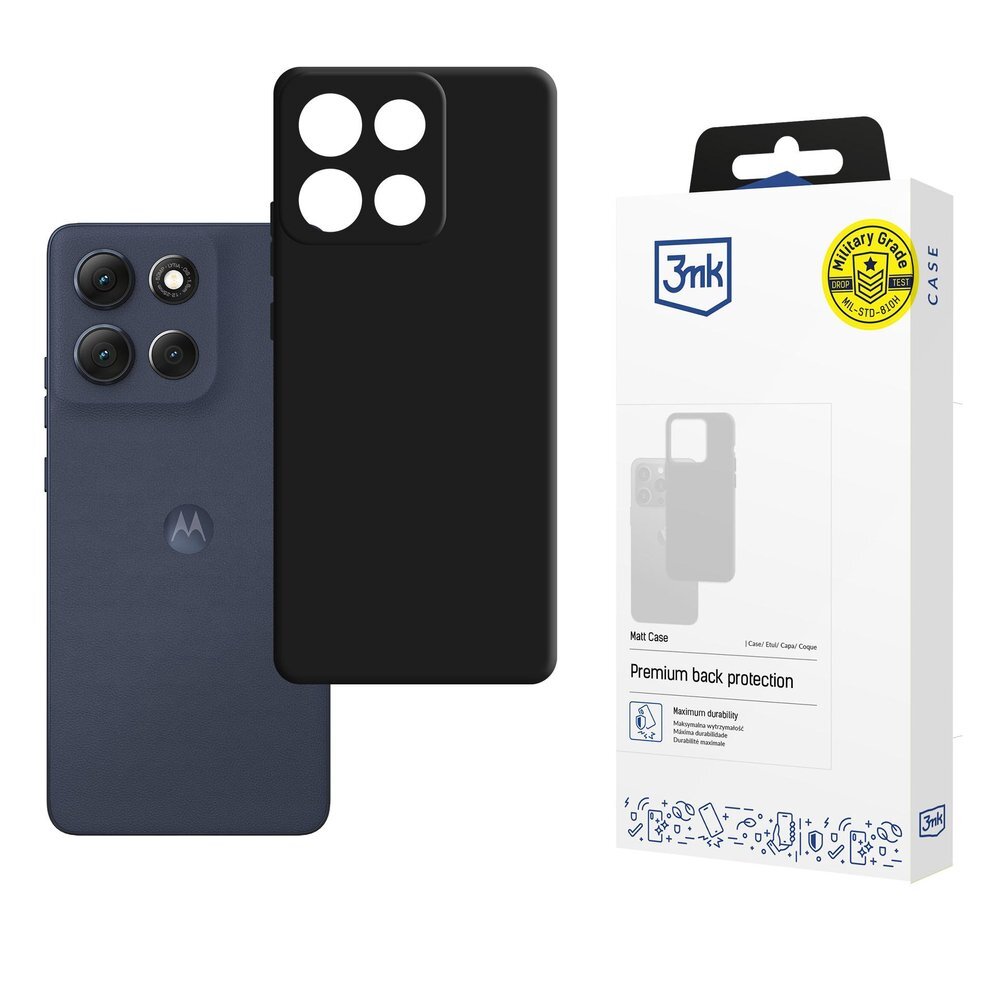 Motorola Moto G86 3mk Matt dėklas – juodas