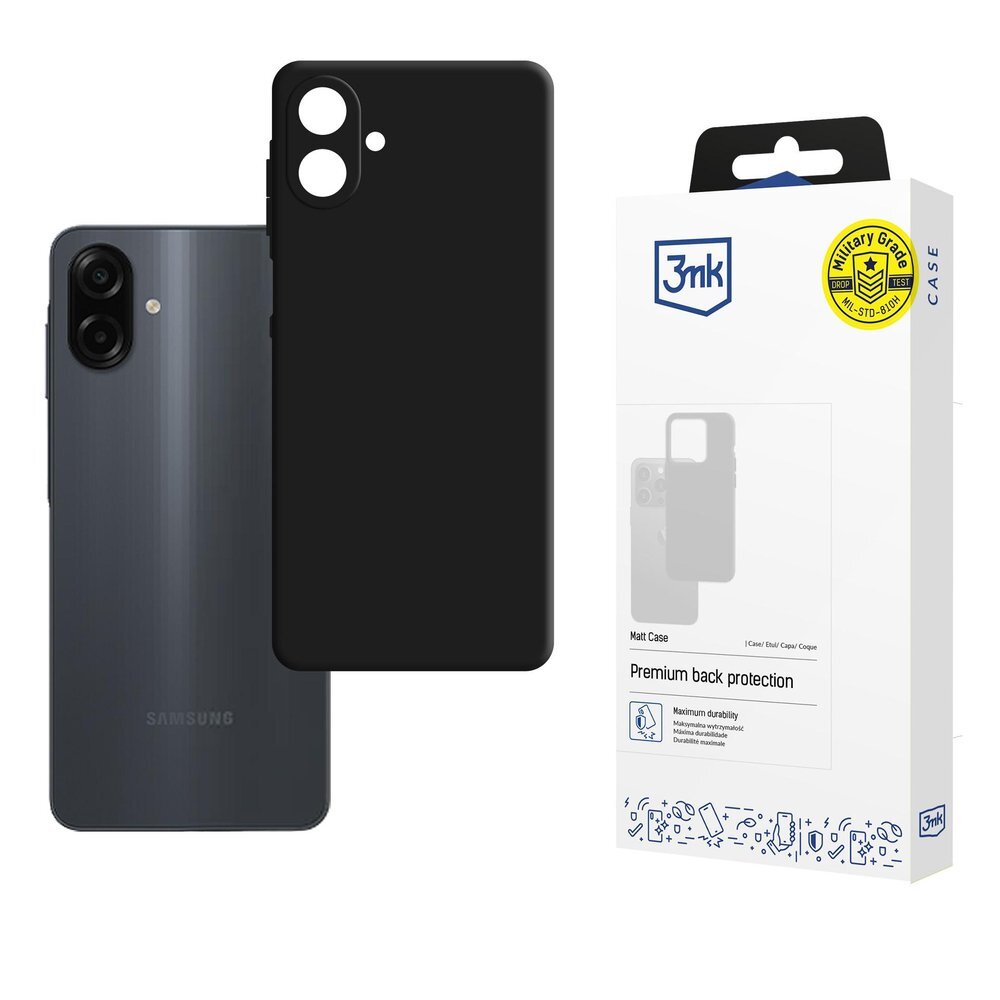 Samsung Galaxy A07 4G dėklas 3mk Matt Case – juodas