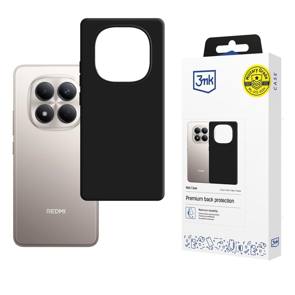 Xiaomi Redmi Note 15 Pro 4G 3mk Matt dėklas – matinė juoda