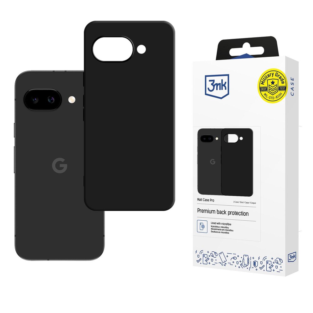 Google Pixel 10A 3mk Matt Case Pro dėklas – juodas