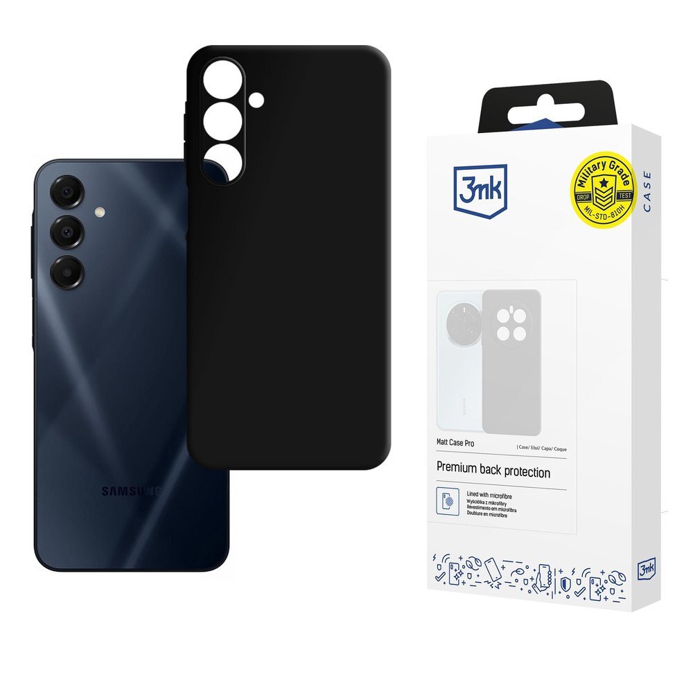 Samsung Galaxy A16 3mk Matt Case Pro dėklas – juodas Samsung Galaxy A16 3mk Matt Case Pro dėklas – juodas
