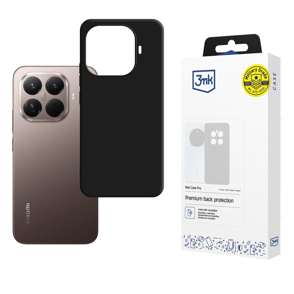 Xiaomi 15T Pro 5G 3mk Matt Case Pro dėklas – juodas Xiaomi 15T Pro 5G 3mk Matt Case Pro dėklas – juodas