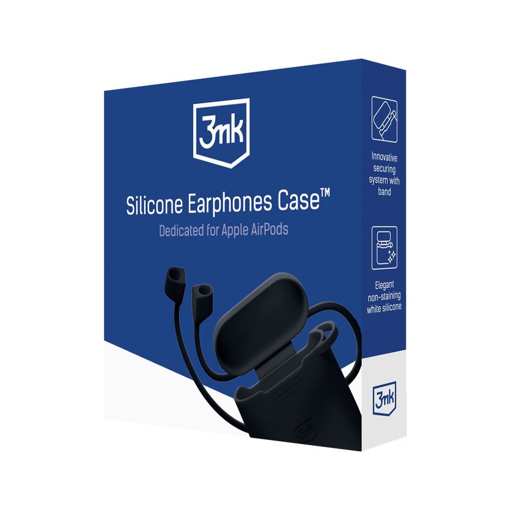 AirPods Pro 3 3mk Silicone dėklas – juodas 1