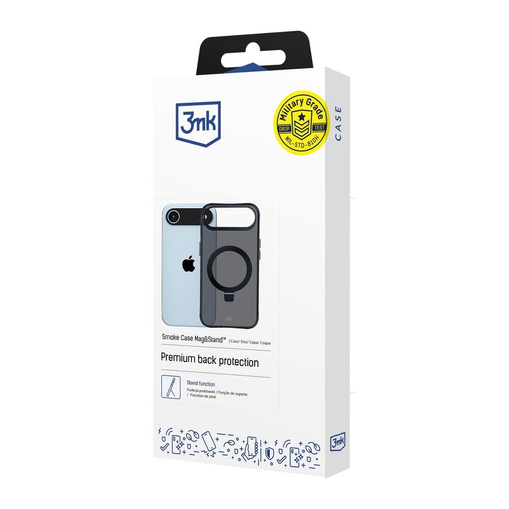 iPhone Air 3mk Smoke Mag&Stand dėklas – juodas 6 iPhone Air 3mk Smoke Mag&Stand dėklas – juodas 6
