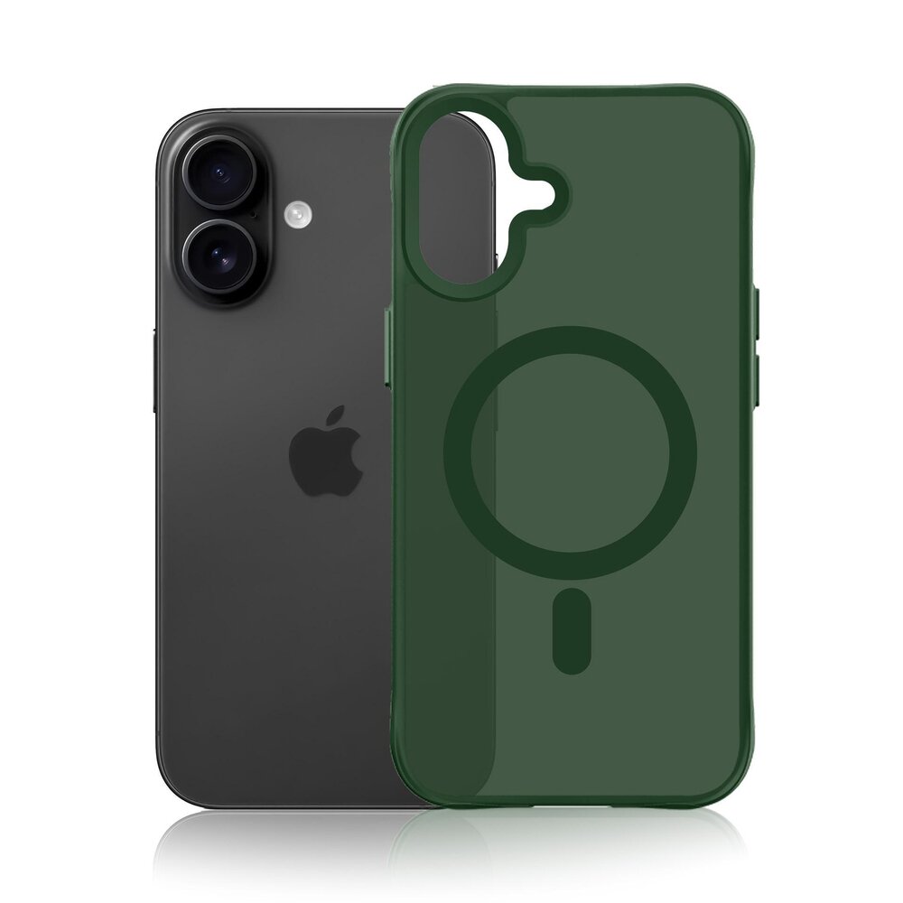 iPhone 16 3mk Smoke MagCase dėklas – žalias skaidrus 4
