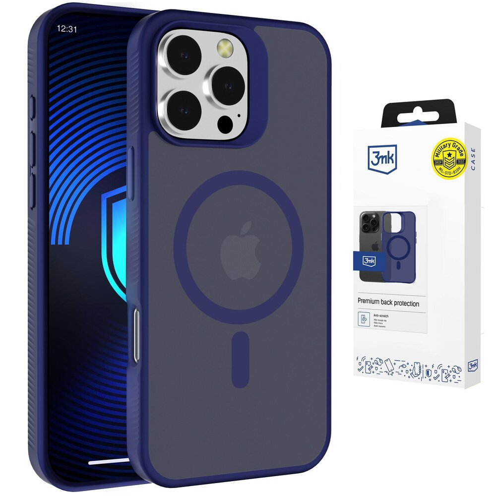 iPhone 16 Pro 3mk Smoke MagCase dėklas – mėlynas skaidrus