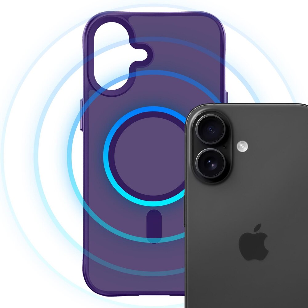 iPhone 16 3mk Smoke MagCase dėklas – violetinis skaidrus 10