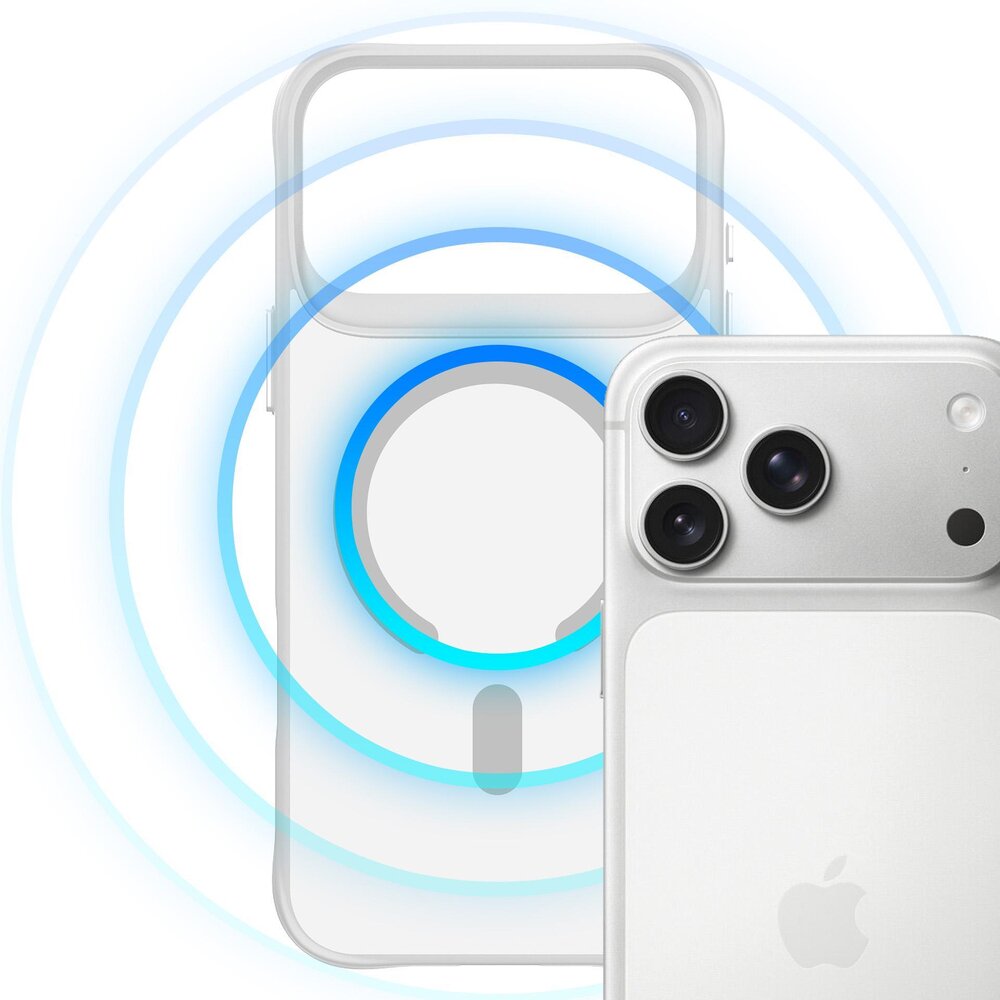 iPhone 17 Pro Max 3mk Smoke MagCase dėklas – baltas permatomas 9