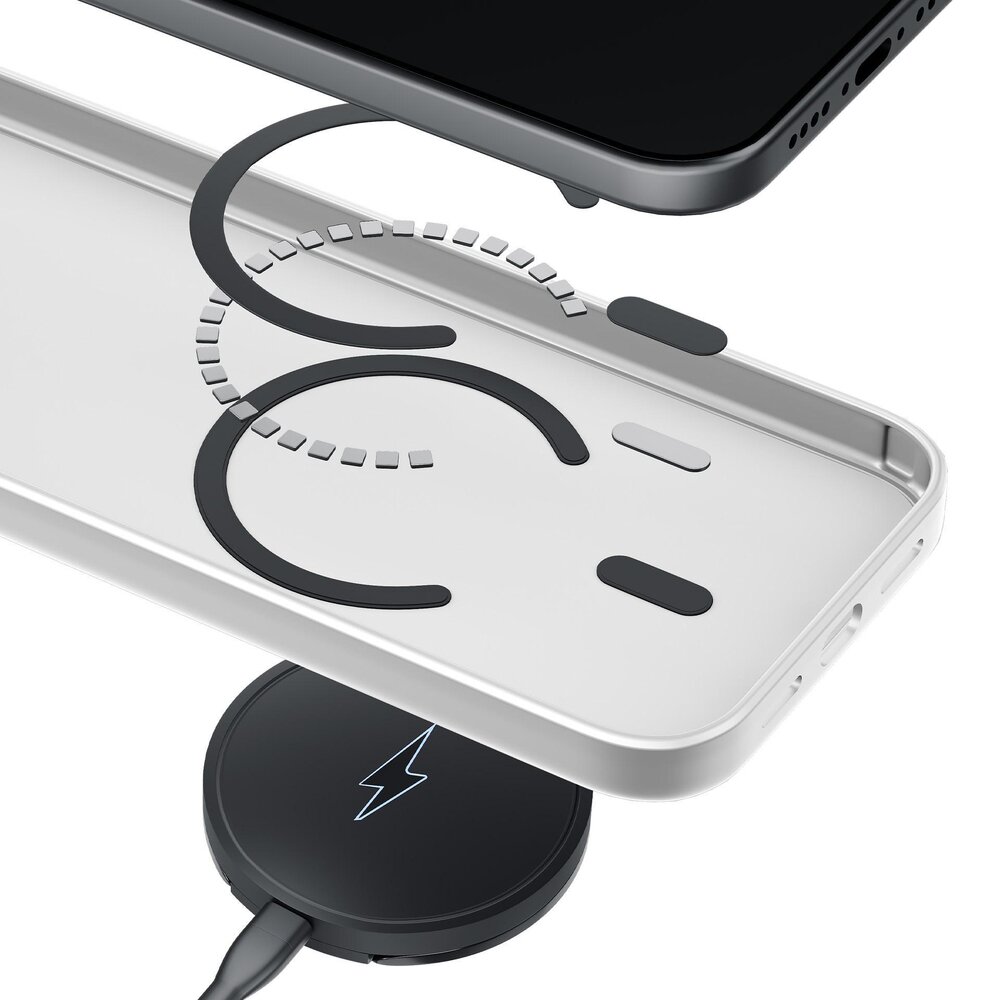 iPhone 17 Pro 3mk Smoke MagCase dėklas – baltas permatomas 2