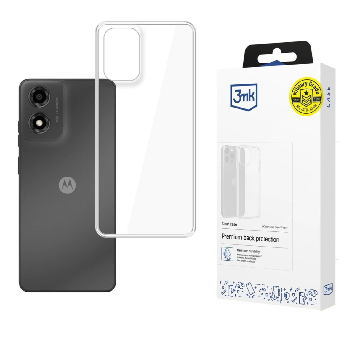 3mk Clear Dėklas Motorola Moto E14/G04/G04S - Permatomas 3mk Clear Dėklas Motorola Moto E14/G04/G04S - Permatomas