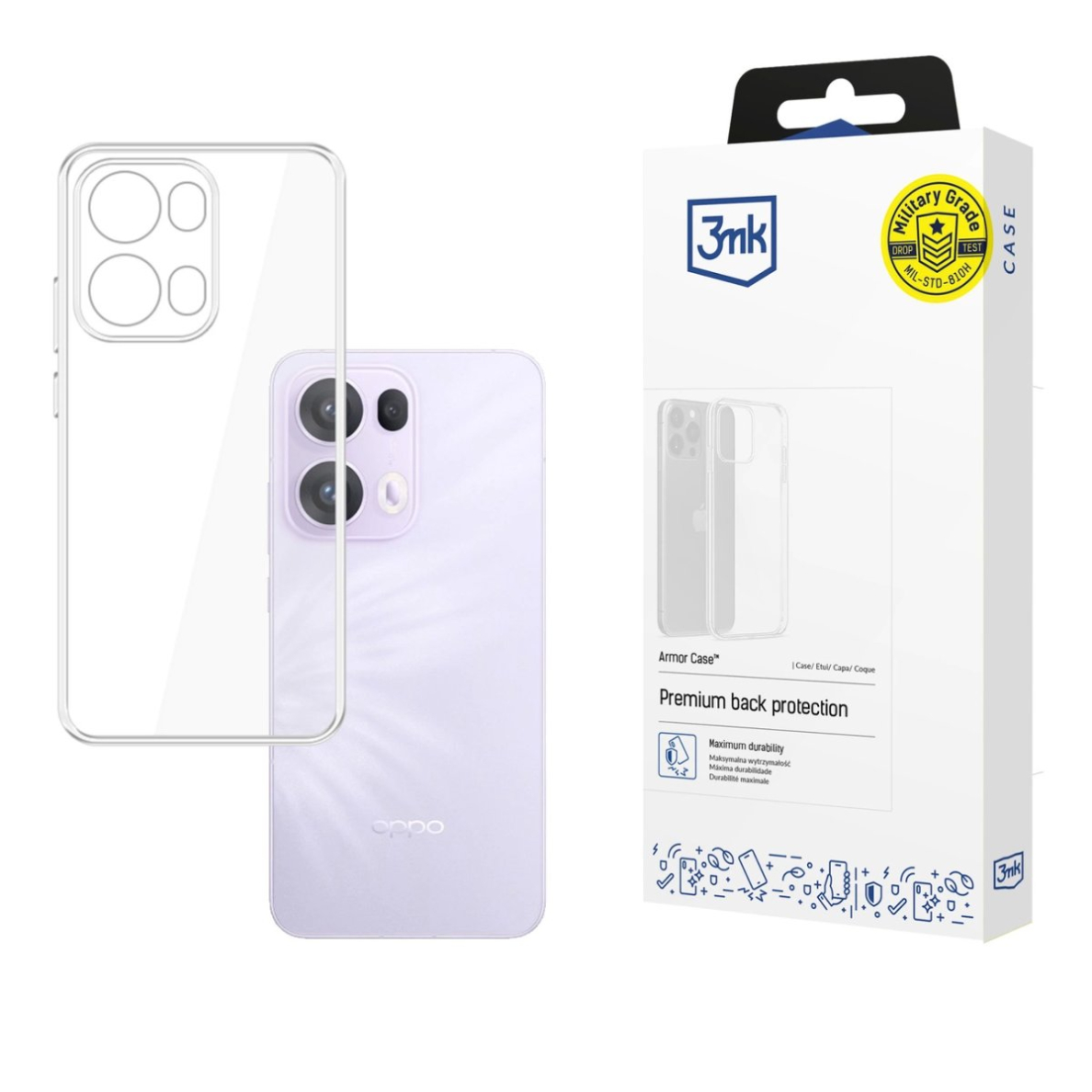 Oppo Reno 13 Pro – 3mk Clear Case dėklas - Skaidrus